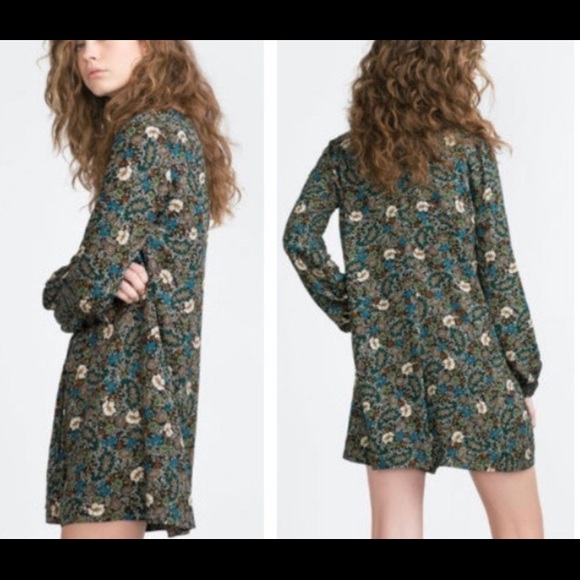 EUC Zara Green Floral Romper - Picture 2 of 6